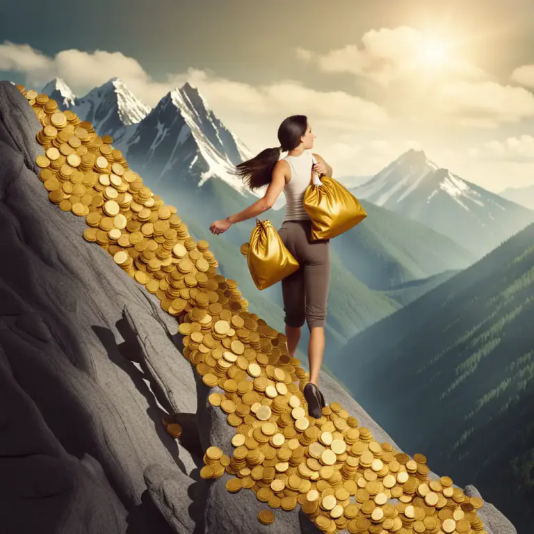 Visual representation of "make good" - To become successful, especially financially.