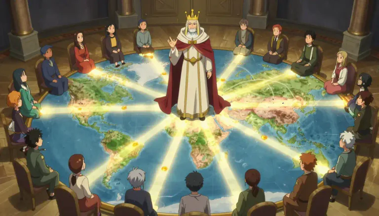 Visual representation of "hegemon" - A leading or dominant power, particularly in international relationships.