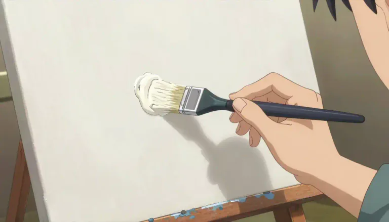 Visual representation of "gesso" - A white mixture that is used as a primer for paintings, particularly on canvas or wood, to create a smooth surface.