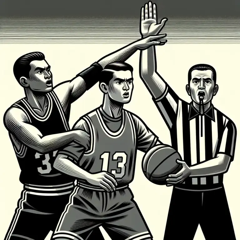 Visual representation of "push" - In various sports, a violation of certain rules, for example in basketball when a player uses their hands to move an opponent