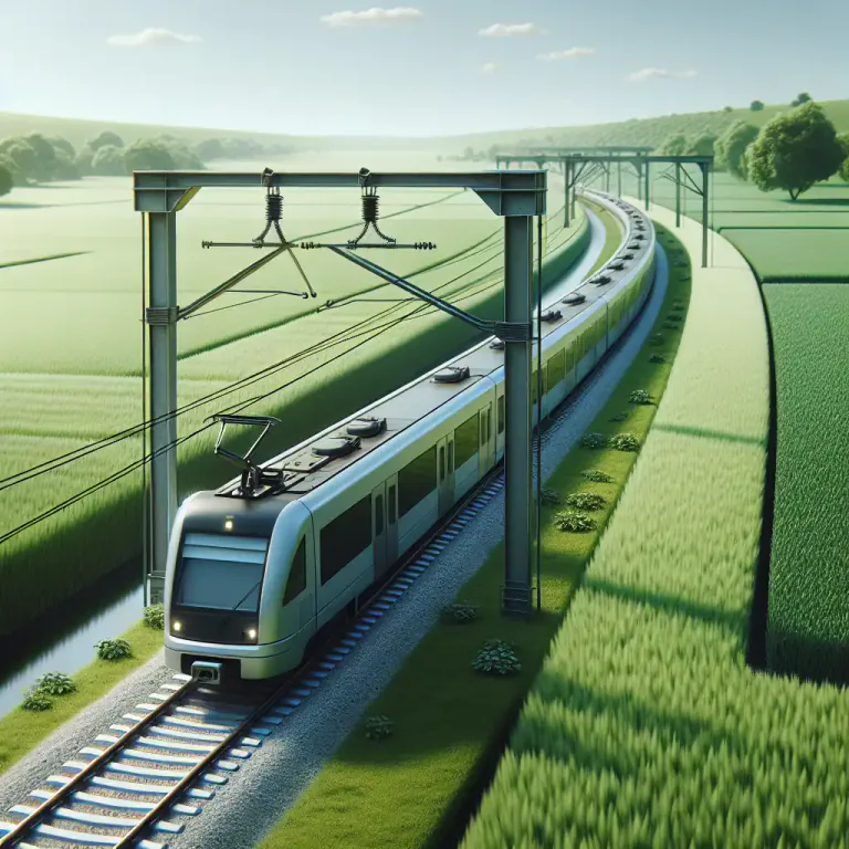 Visual representation of "pantograph" - A device fitted on the roof of an electric train, tram or electric bus to collect power through contact with an overhead line.