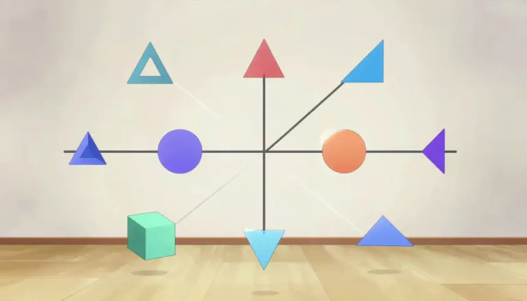 Visual representation of "geometrically" - In a way that relates to geometry, or the use of shapes, lines and points.