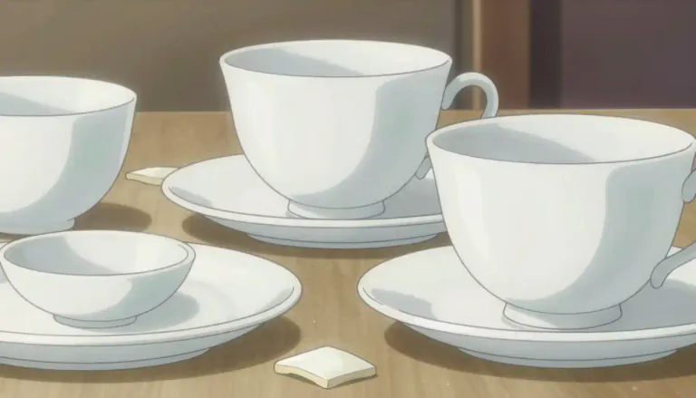 Visual representation of "porcelain" - A hard white substance, typically transparent, made by baking a type of clay. It is used for producing delicate dishware, pottery, tiles, etc.