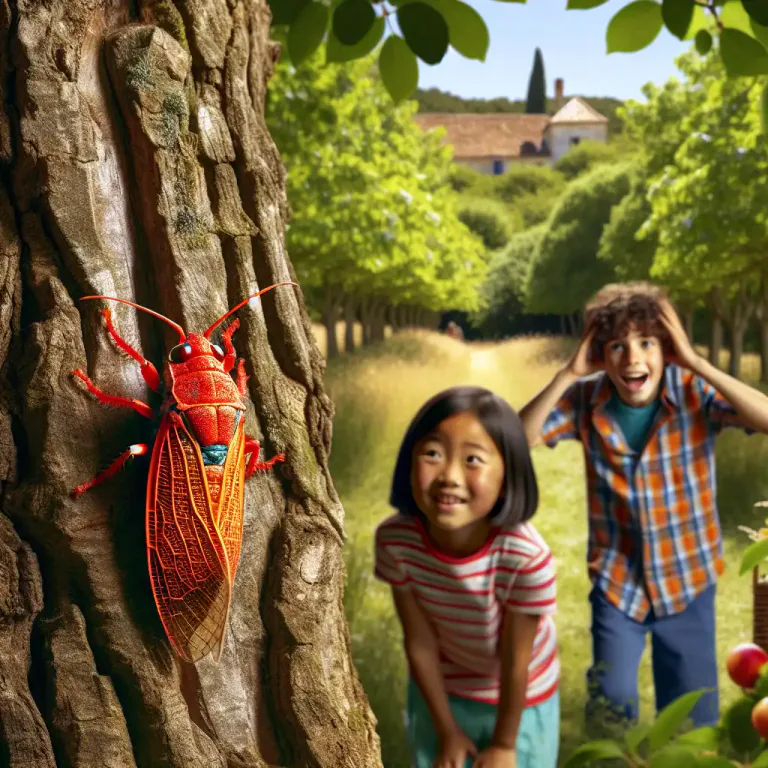Visual representation of "firebug" - A type of insect that is bright red or orange and is associated with fire in folk tales.