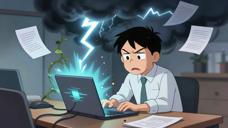 Visual representation of "migraine" - A problem or situation that causes severe annoyance or inconvenience.