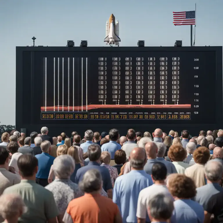 Visual representation of "count down" - The act of counting in reverse order to zero, especially when timing the start of an event.