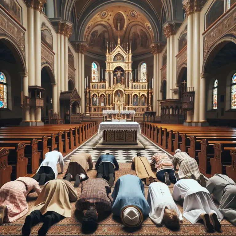 Visual representation of "prostration" - Submission or respect shown by lying down on the ground