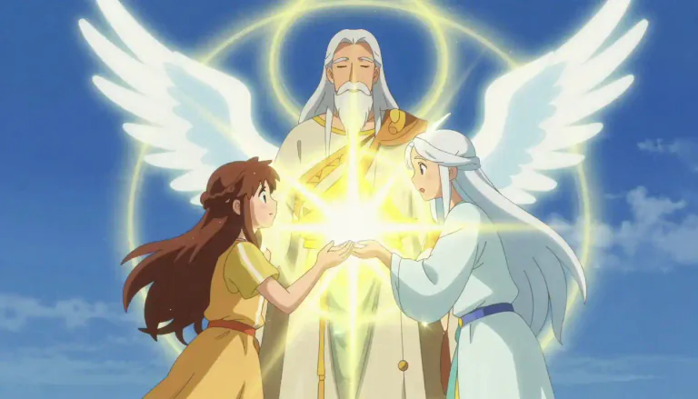 Visual representation of "trinity" - In Christianity, the unity of Father, Son, and Holy Spirit as three persons in one Godhead.