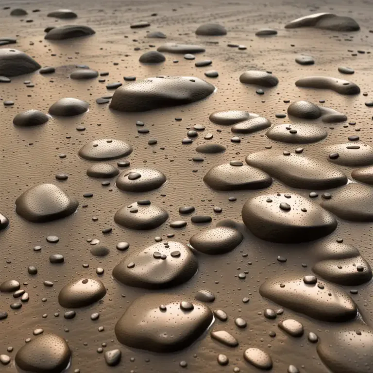 Visual representation of "dimple" - Produce a dimple or dimples in the surface of (something)