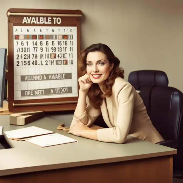 Visual representation of "available" - Someone who is not busy and is therefore free to talk or meet
