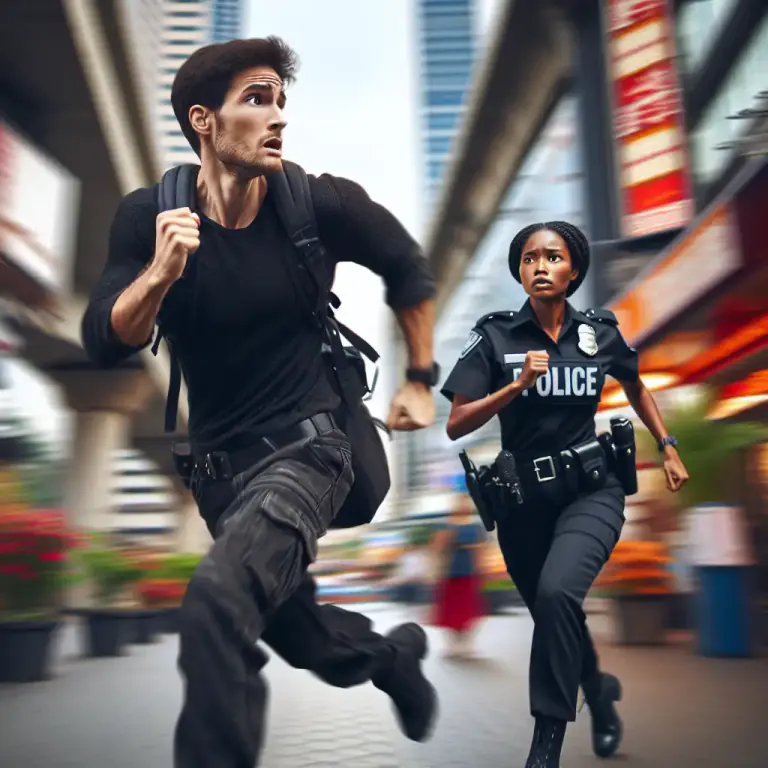 Visual representation of "run" - escape or flee