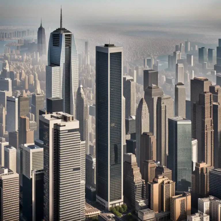 Visual representation of "skyscraper" - A very tall building in a city.