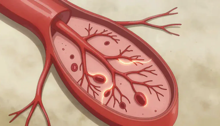 Visual representation of "arteriolar" - Relating to the small branches of arteries that lead to capillaries.