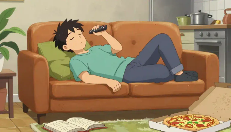 Visual representation of "lazy" - not liking to work hard or to be active