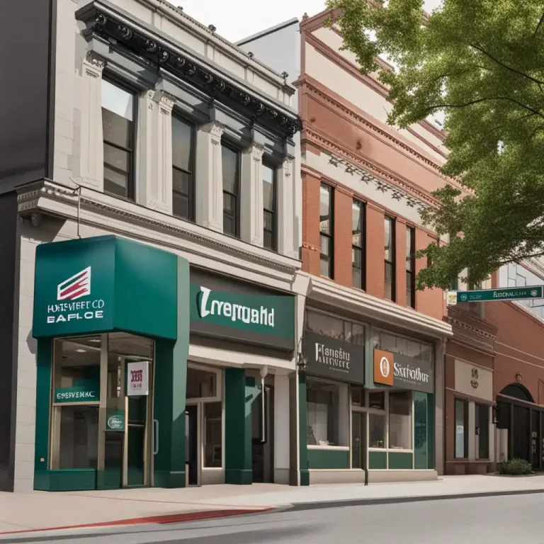 Visual representation of "branch" - A local office or shop of a company in different places.