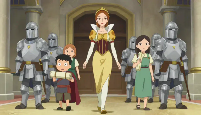 Visual representation of "retinue" - A group of people who accompany an important person
