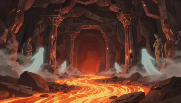 Visual representation of "hades" - The place where spirits of the dead live in ancient Greek stories