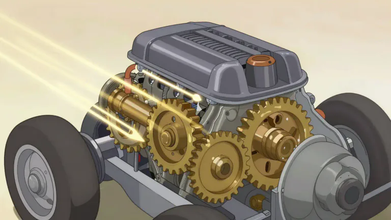 Visual representation of "gearbox" - A gearbox is a mechanical device used in vehicles and machinery to control and transmit power from the engine to the wheels.