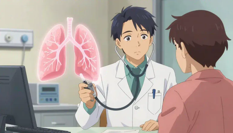 Visual representation of "pulmonologist" - A doctor who specializes in the diagnosis and treatment of lung diseases and respiratory conditions.