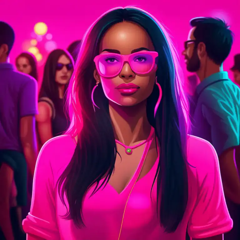 Visual representation of "neon" - Relating to neon gas or lamps, or very bright and fashionable colors