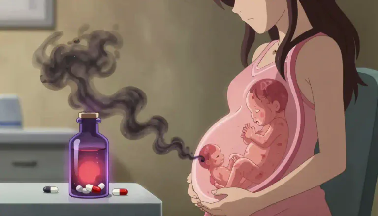 Visual representation of "teratogenicity" - The ability of a substance to cause abnormal development of an embryo or fetus.