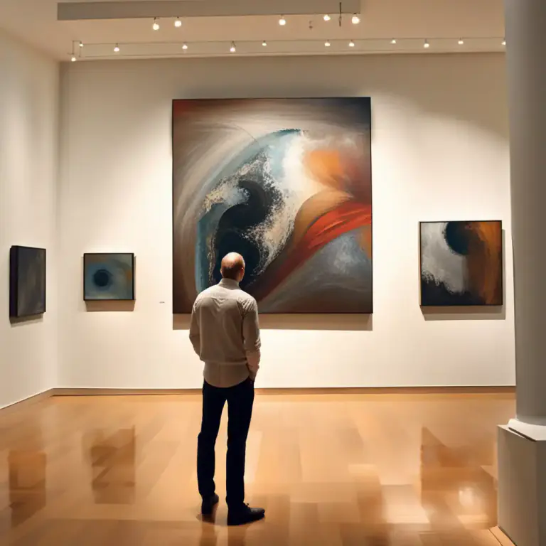 Visual representation of "arty" - Showing serious interest or admiration for art, especially when this is considered to be too extreme