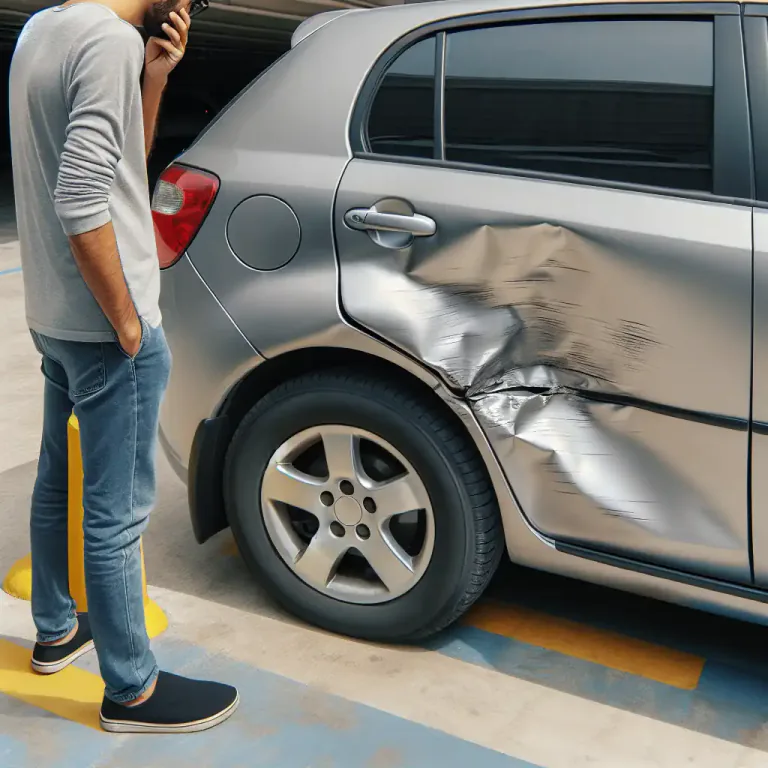 Visual representation of "dink" - To make a small dent in something