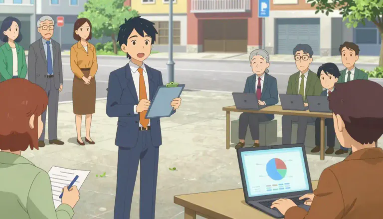 Visual representation of "pollster" - A pollster is a person or organization that conducts surveys to find out what people think about a certain topic, particularly in politics.