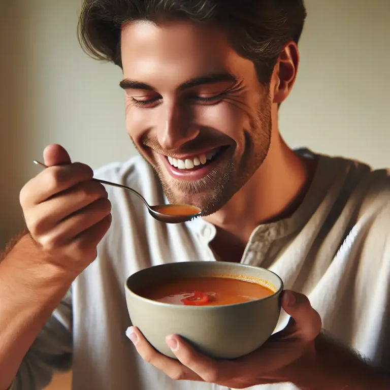 Visual representation of "taste" - To experience or perceive the flavor of something by putting it in your mouth.