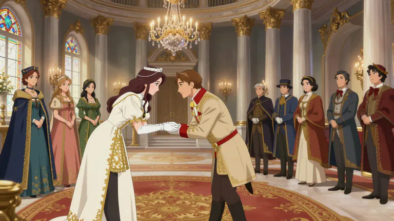 Visual representation of "courtly" - Related to, or suitable for a royal court