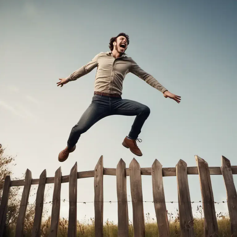 Visual representation of "bound" - A big jump or hop