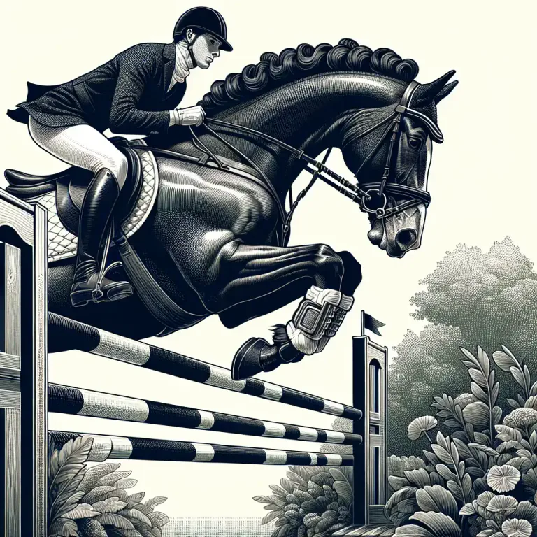 Visual representation of "puissance" - The height jumped in equestrian high jump