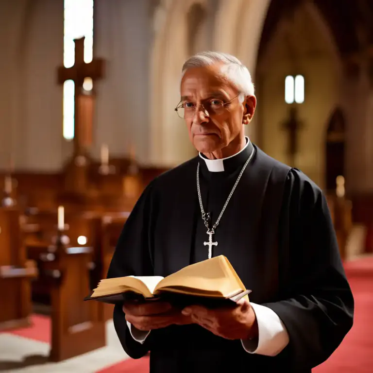 Visual representation of "clerical" - relating to the job or duties of a priest or people in religious orders