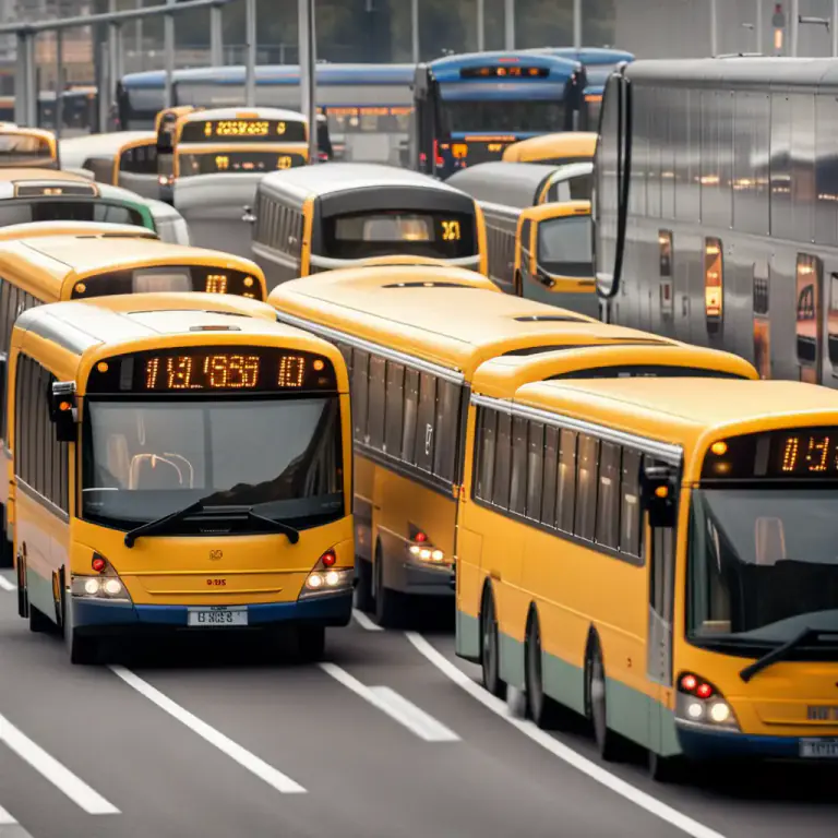 Visual representation of "headway" - The distance or time between vehicles moving in the same direction.