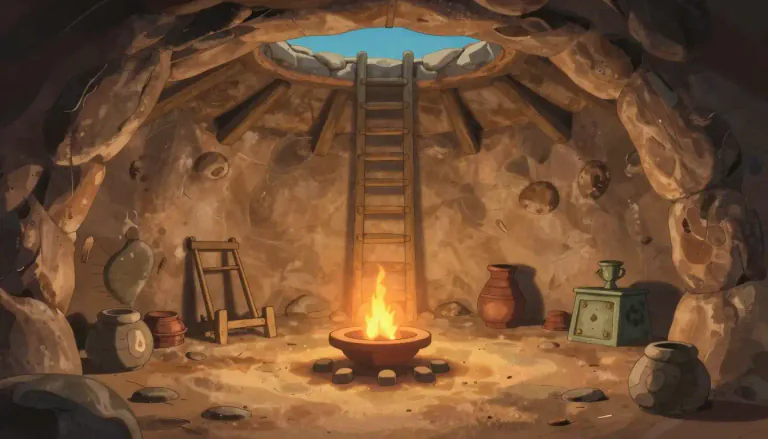 Visual representation of "kiva" - A kiva is a chamber, often partly underground, used by Puebloans for religious rites and ceremonies.