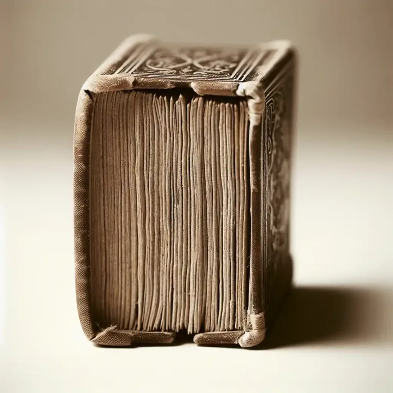 Visual representation of "headband" - The top part of a book near the self.
