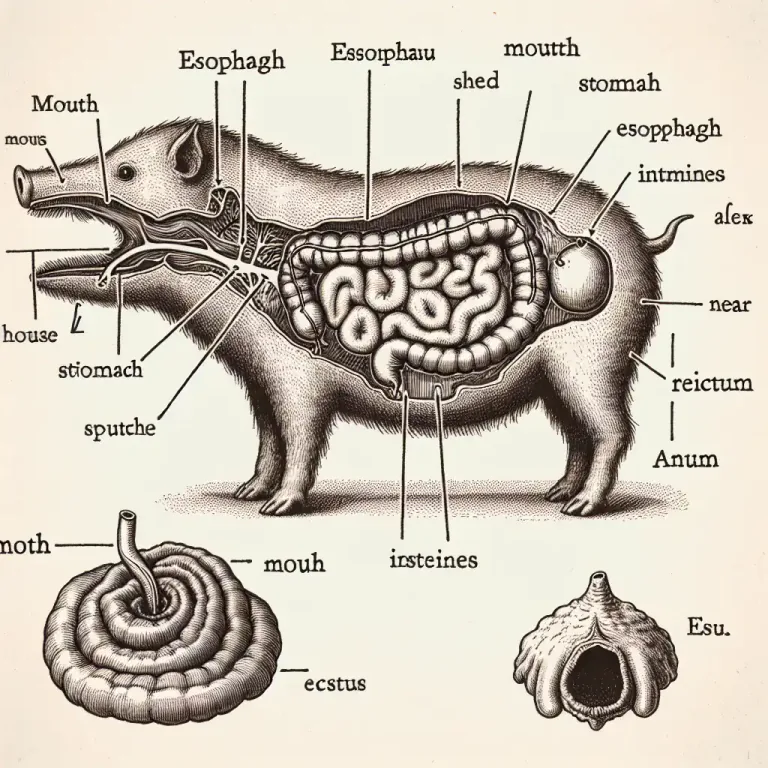 Visual representation of "anus" - The opening at the end of an animal's digestive system, where waste leaves the body.