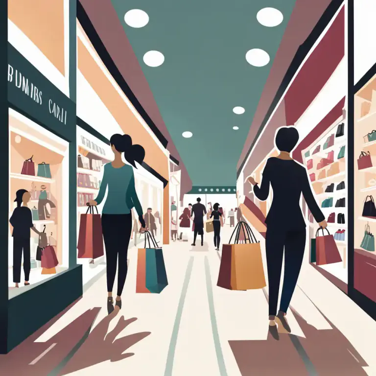 Visual representation of "shop" - To visit stores to buy goods or compare prices