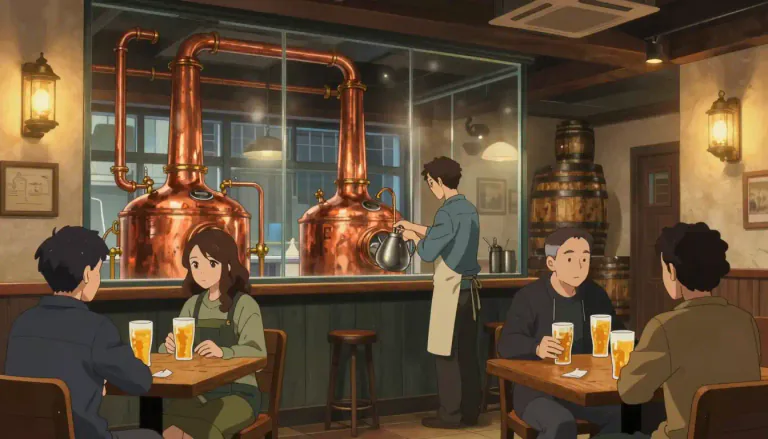 Visual representation of "brewpub" - A brewpub is a type of restaurant or pub that brews its own beer for sale on the premises.