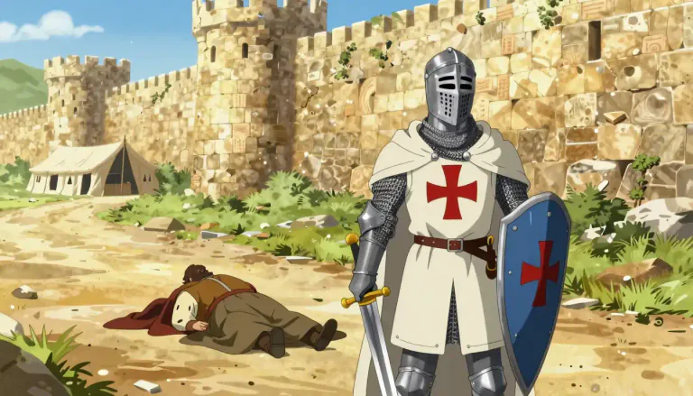Visual representation of "templar" - A member of a religious military order formed in the Middle Ages dedicated to the protection of pilgrims and the Holy Land.
