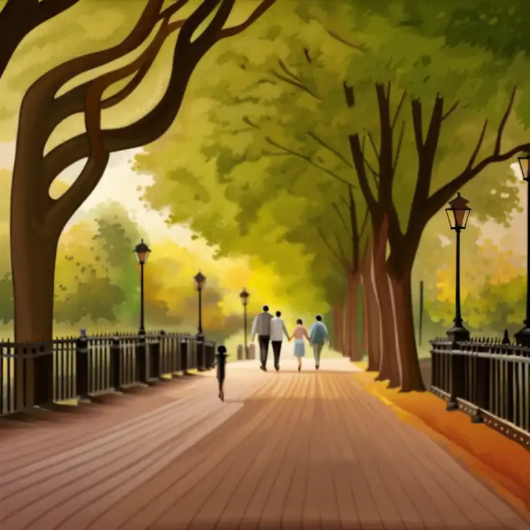Visual representation of "mall" - A shaded walk or promenade (alley) especially in a park