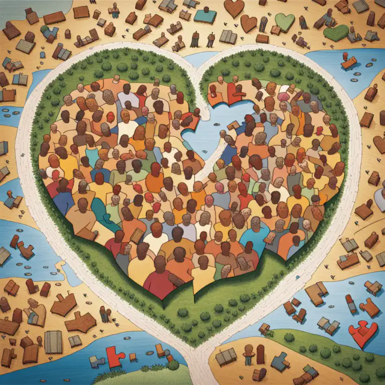 Visual representation of "knit" - To join things together into one thing