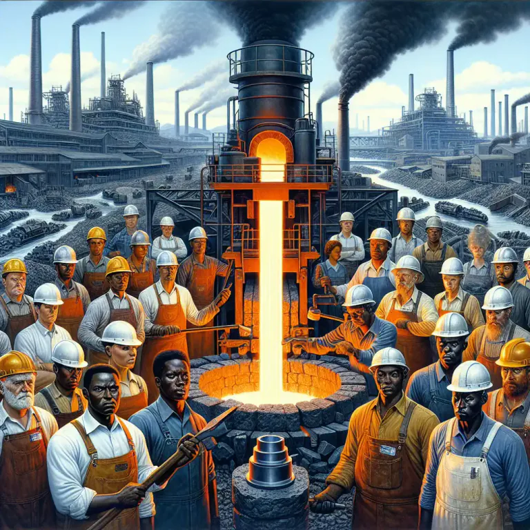 Visual representation of "metallurgical" - Used in or relating to the process of separating metals from their ores