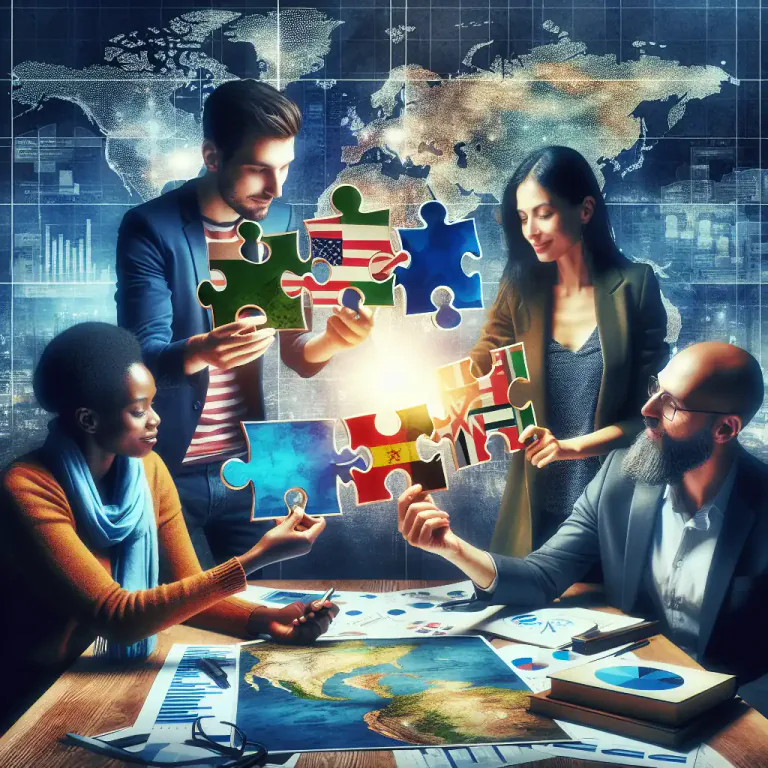 Visual representation of "cooperative" - Involving mutual assistance in working toward a common goal.