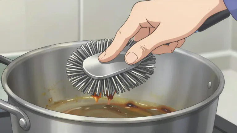 Visual representation of "scourer" - A tool used for cleaning, often made of stiff fiber or metal.
