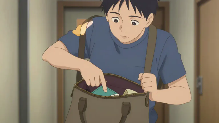 Visual representation of "delve" - to reach into a bag or container to find something