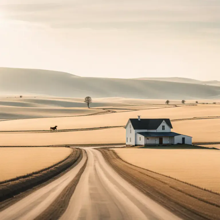 Visual representation of "miles from anywhere" - A place that is extremely isolated or remote