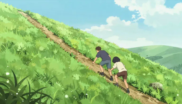 Visual representation of "uphill" - Going toward higher ground or in a direction that goes up