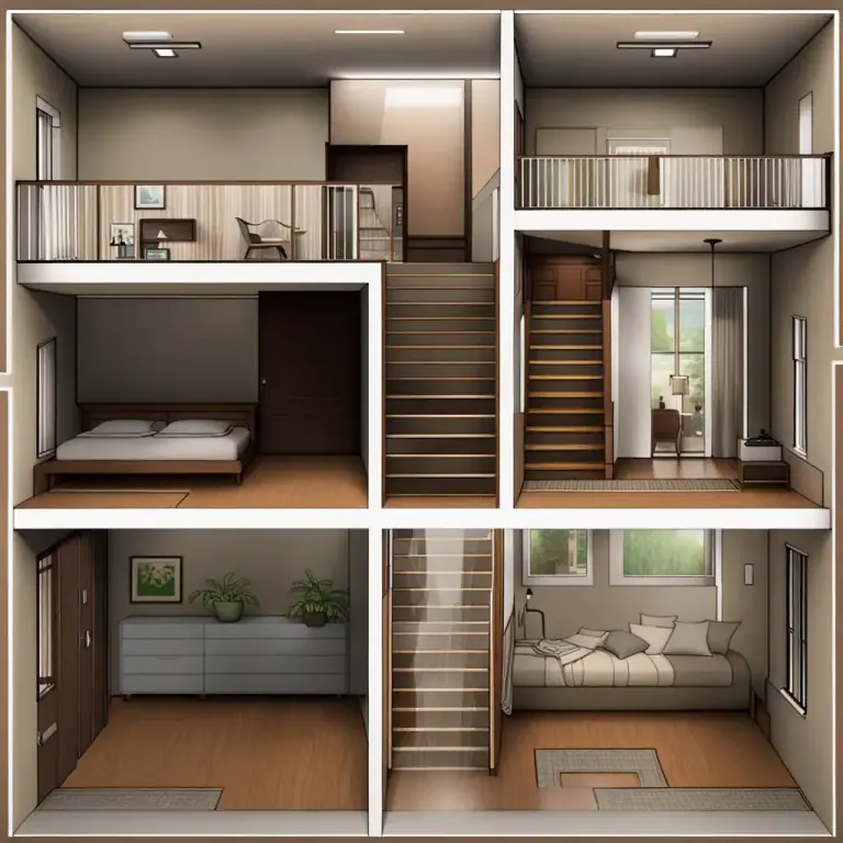 Visual representation of "downstairs" - Located on a lower floor