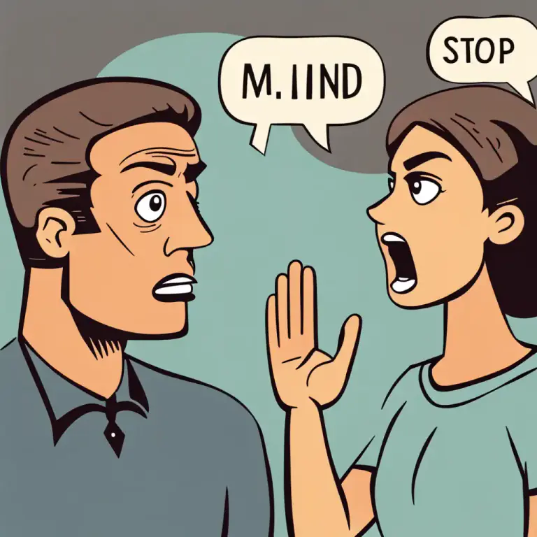 Visual representation of "mind/watch your language" - A request or warning to someone to speak respectfully and avoid using inappropriate or offensive words